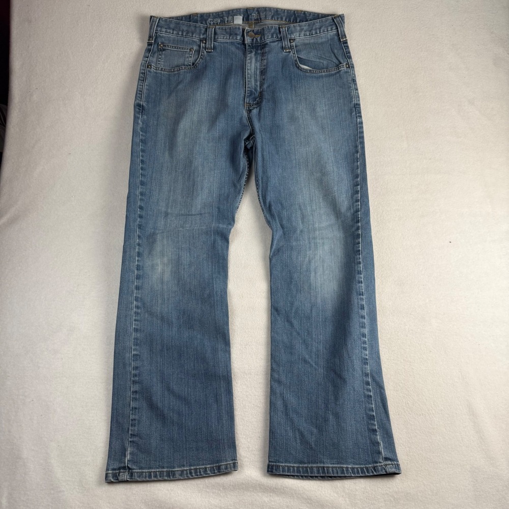 Carhartt Relaxed Fit Straight Leg Jeans Mens 38x30 Medium Wash Blue Denim